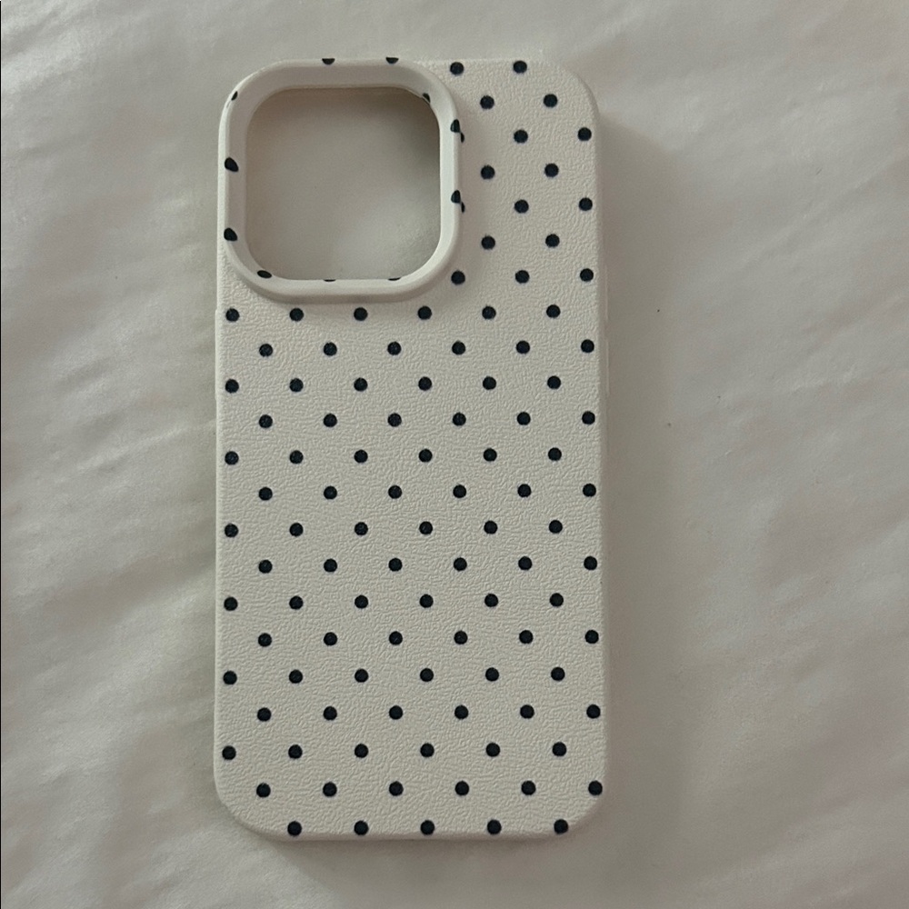 White Polka Dot Protective Phone Case - Classic Black Dot Design